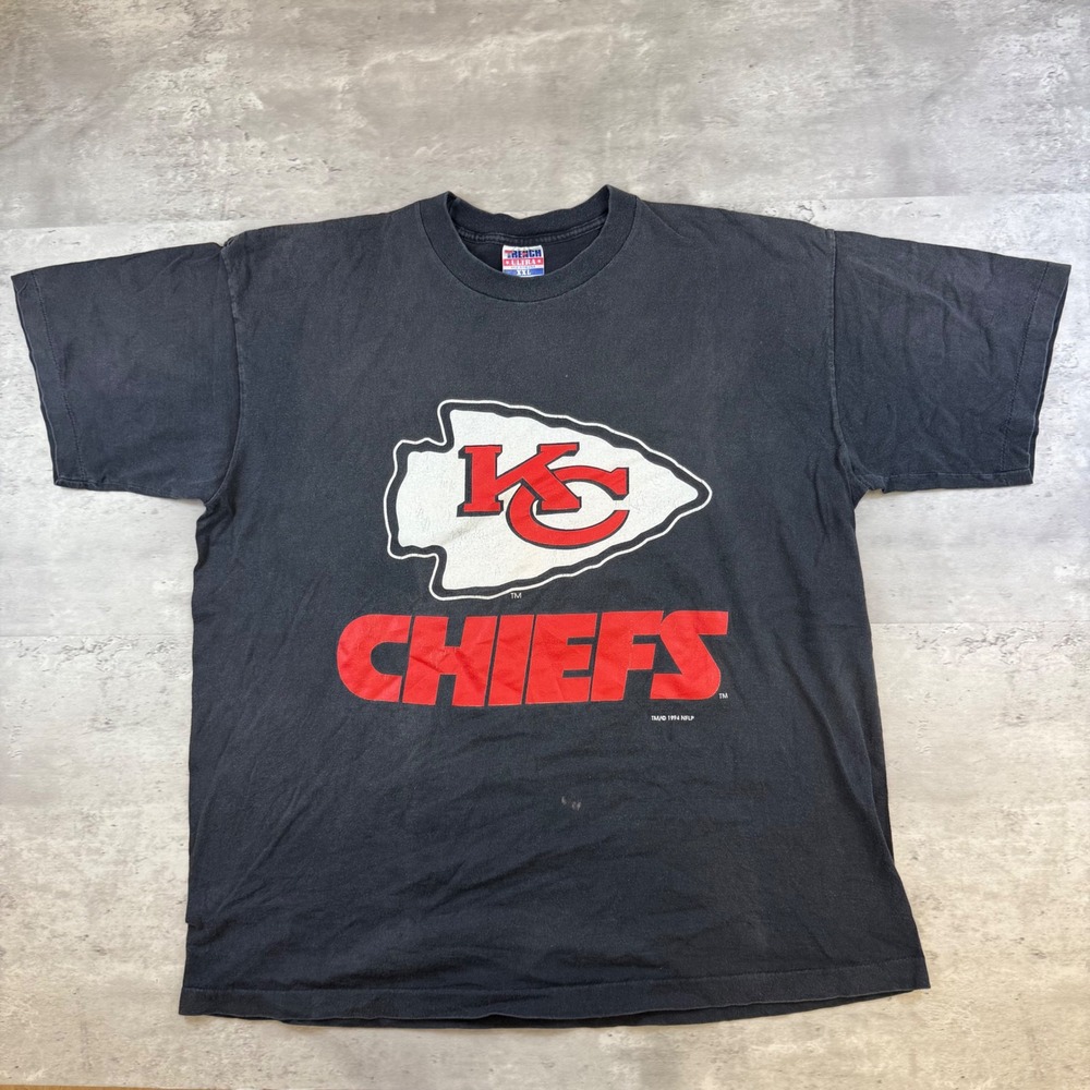 Vintage 1994 Kansas City Chiefs Trench Ultra T-Shirt XXL Black‎ NFL USA Made